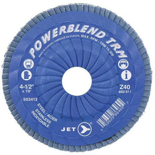 Disque &agrave; lamelles ajustables POWERBLEND TRM , 4-1/2" x 7/8", Type 29, Grain Z60, Alumine de zirconium Pathway Supply LP