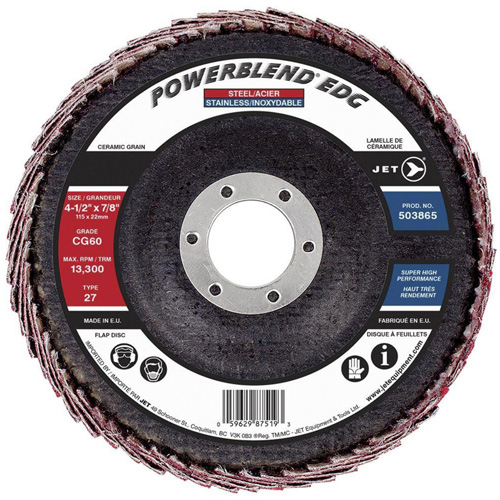Disque &agrave; lamelles POWERBLEND EDG, 4-1/2" x 7/8", Type 27, Grain CG60, C&eacute;ramique Pathway Supply LP