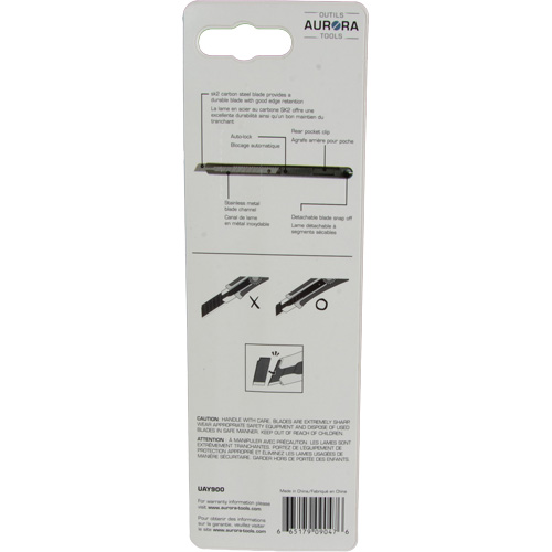 Couteau d'usage g&eacute;n&eacute;ral de 9 mm READYEDGE, Acier inoxydable, Prise en Plastique Pathway Supply LP