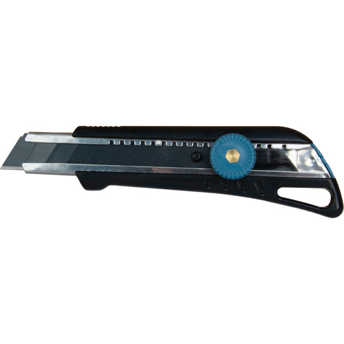 Couteau professionnel de 18 mm avec verrouillage &agrave; cliquet, Acier inoxydable, Robuste, Prise en Plastique Pathway Supply LP