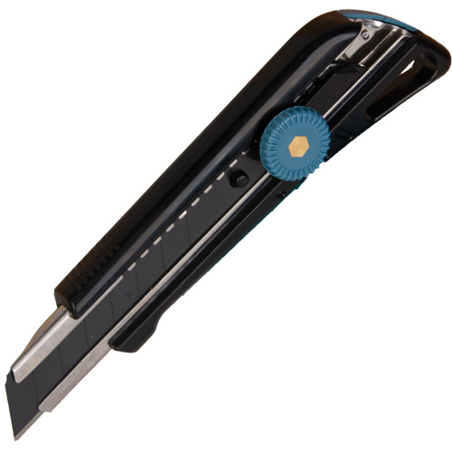 Couteau professionnel de 18 mm avec verrouillage &agrave; cliquet, Acier inoxydable, Robuste, Prise en Plastique Pathway Supply LP
