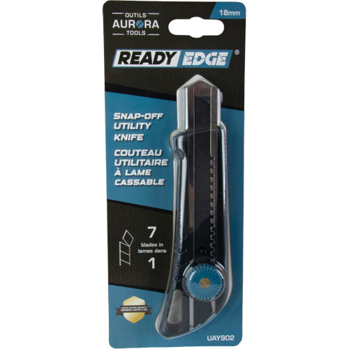 Couteau professionnel de 18 mm avec verrouillage &agrave; cliquet, Acier inoxydable, Robuste, Prise en Plastique Pathway Supply LP