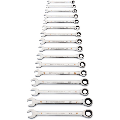 90-Tooth 12 Point Wrench Set, Ratcheting Combination, 16 Pieces, Metric Pathway Supply LP