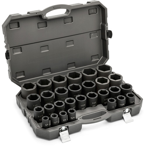 6 Point SAE Socket Set, 29 Pcs, Impact, 3/4" Drive Size, Deep Pathway Supply LP