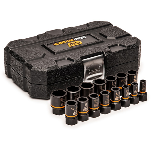 Bolt Biter Extraction Socket Set, 15 Pcs, Impact, 1/4"/3/8" Drive Size Pathway Supply LP