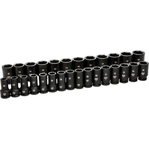 6 Point Metric Socket Set, 28 Pcs, Impact, 3/4" Drive Size, Deep Pathway Supply LP