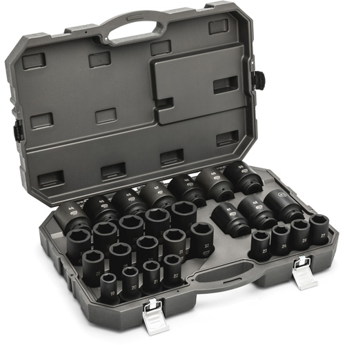 6 Point Metric Socket Set, 28 Pcs, Impact, 3/4" Drive Size, Deep Pathway Supply LP