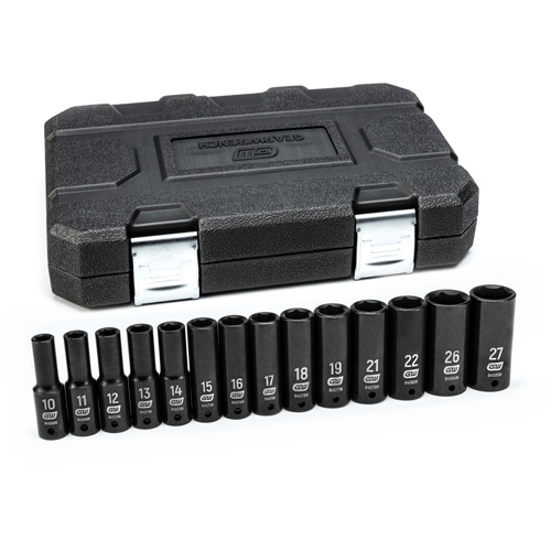 Jeu de douilles m&eacute;triques &agrave; 6 pans, 14 Mcx, Chocs, Prise de 1/2", Profond Pathway Supply LP