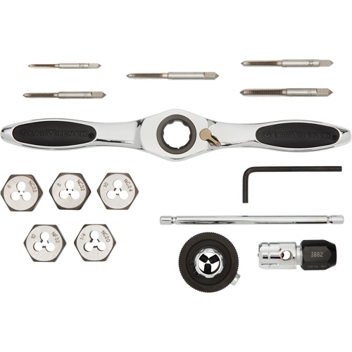 Jeu de tarauds et fili&egrave;res SAE &agrave; cliquet, 15 Morcea Pathway Supply LP