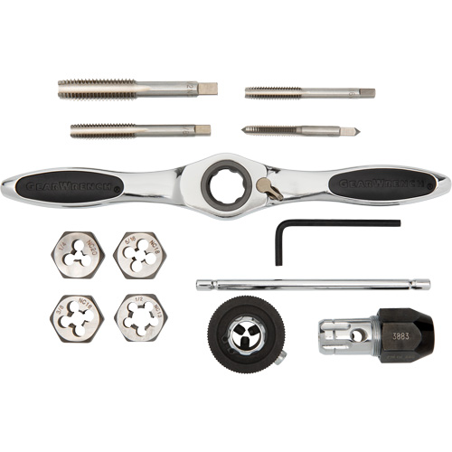 Jeu de tarauds et fili&egrave;res SAE &agrave; cliquet, 13 Morcea Pathway Supply LP