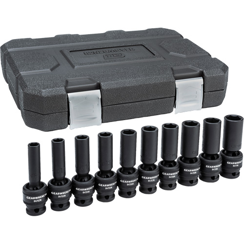 6-Point Universal Metric Socket Set, 10 Pcs, Impact, 1/2" Drive Size, Deep Pathway Supply LP