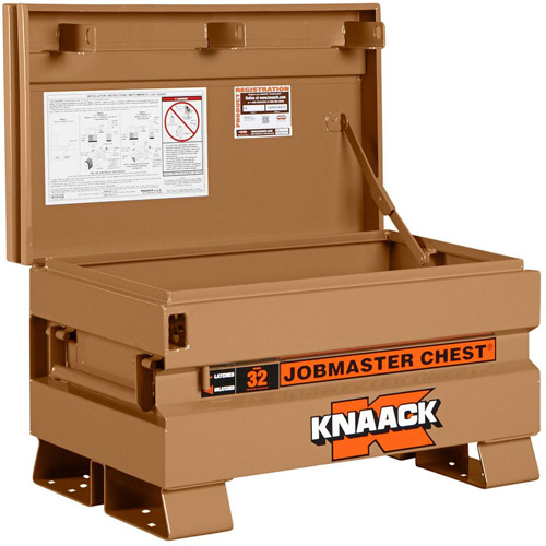 Model 32 Jobsite Chest with Padlock, 32" x 19" x 19", Steel, Tan Pathway Supply LP