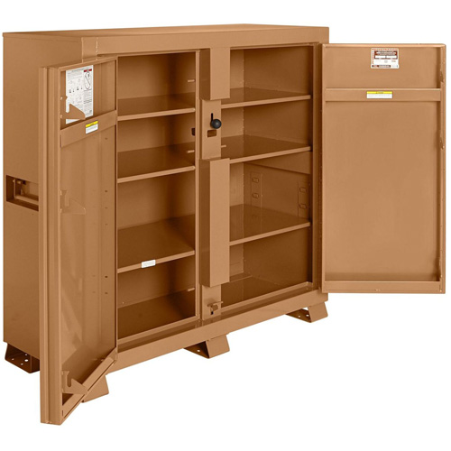 Model 109 Jobsite Cabinet with Padlock, Steel, 47.5 Cubic Feet, Tan Pathway Supply LP