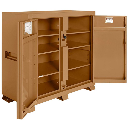 Model 139 Jobsite Cabinet with Padlock, Steel, 59.4 Cubic Feet, Tan Pathway Supply LP