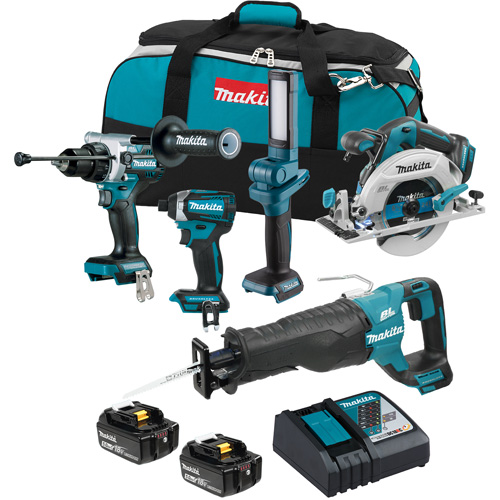 LXT Brushless Cordless 5 Tool Combo Kit, Lithium-Ion, 18 V Pathway Supply LP