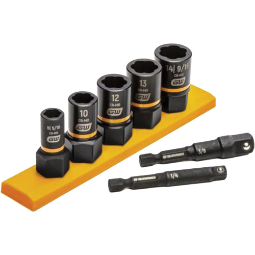 Metric Bolt Biter Extraction Socket Set, 7 Pcs, Impact, 1/4"/3/8" Drive Size Pathway Supply LP