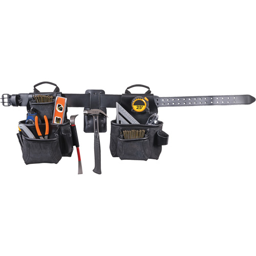 Phantom Collection 4-Piece Heavy-Duty Combo Apron, Leather, Black Pathway Supply LP