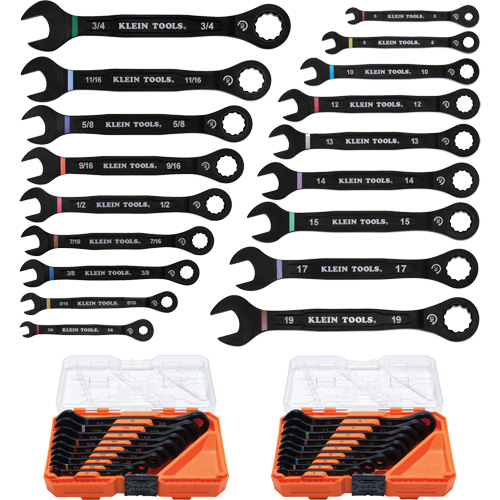 Wrench Set, Ratcheting Combination, 18 Pieces, Imperial and Metric Pathway Supply LP