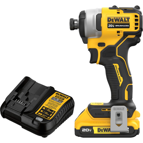 ATOMIC COMPACT SERIESMAX* Brushless Cordless Compact Impact Driver Kit, 1/4", 1700 in-lbs Max. Torque, 20 V, Lithium-Ion Pathway Supply LP