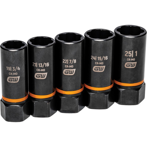 Bolt Biter Extraction Socket Set, 5 Pcs, Impact, 1/2" Drive Size, Deep Pathway Supply LP