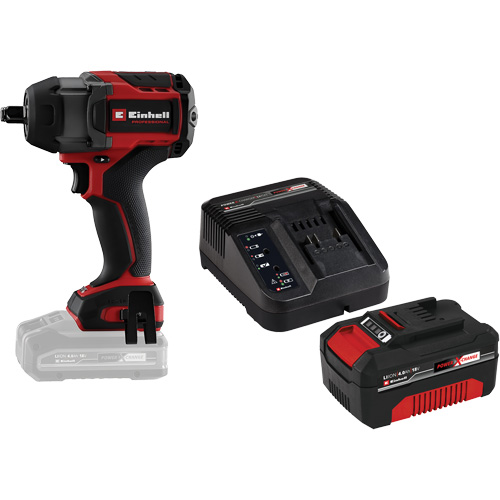 Cl&eacute; &agrave; chocs professionnelle sans fil avec batterie 4 Ah PXC et ensemble de d&eacute;part de chargeur, 18 V, Mandrin 1/2" Pathway Supply LP