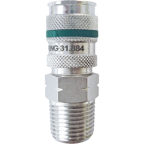 QUIKSILVER Ultraflo 7.8 mm Quick Coupler, Zinc-Plated Steel, 1/2", Male NPT, 362 PSI Pathway Supply LP