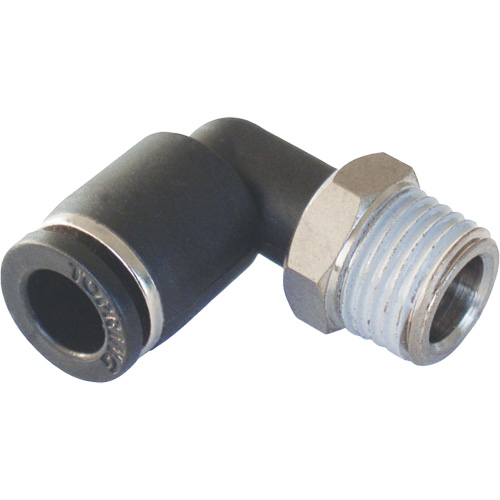 Adaptateur coude m&acirc;le NPT MAXFIT &agrave; raccord instantan&eacute; (push-to-connect), 3/8" x 1/2" dia., Polym&egrave;re PBT Pathway Supply LP