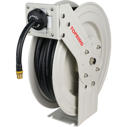 D&eacute;vidoir de tuyau &agrave; rappel automatique &agrave; bras simple de type L MAXREEL avec tuyau en caoutchouc, Air, 3/8" x 50', Tuyau simple, 250 PSI Pathway Supply LP