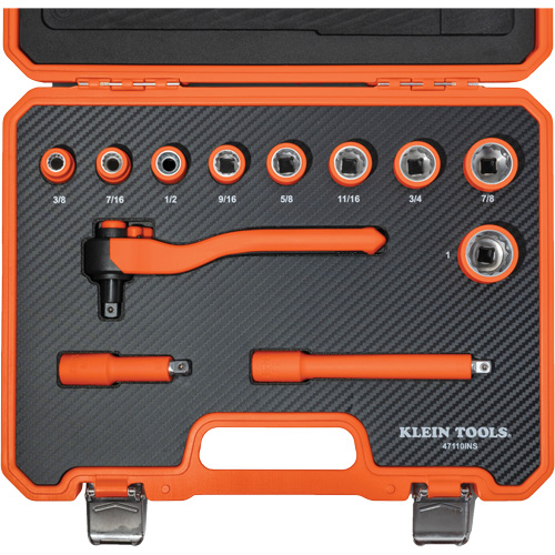 Insulated Ratchet & Socket Set with Case, 1000 V, 12 Pcs Pathway Supply LP