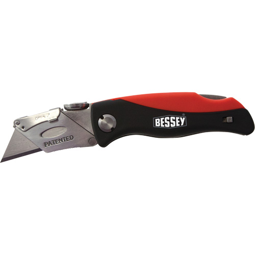 Folding Utility Knife, 2-3/8" Blade, Plastic/Cushion Handle Pathway Supply LP
