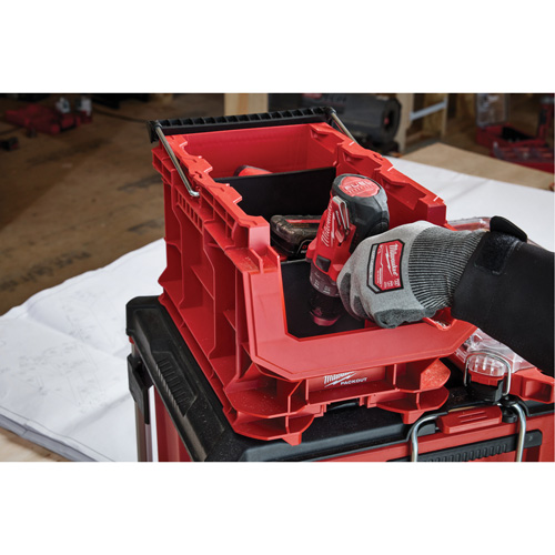 PACKOUT Compact Crate, 15-1/2" x 9-1/2" x 8-3/4", Black/Red Pathway Supply LP