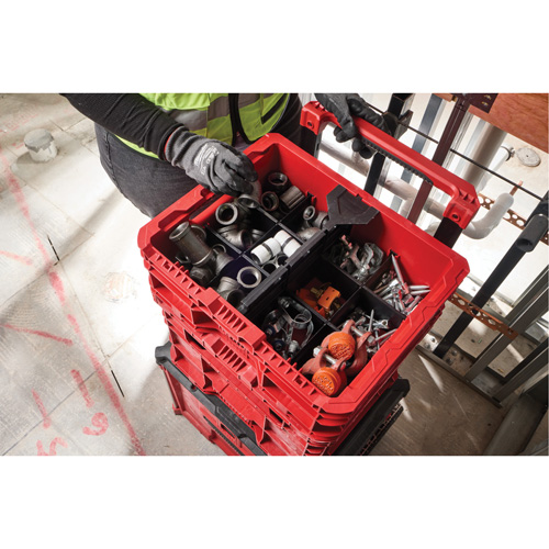 PACKOUT Low-Profile Crate, 15" x 18-5/8" x 6-5/8", Black/Red Pathway Supply LP