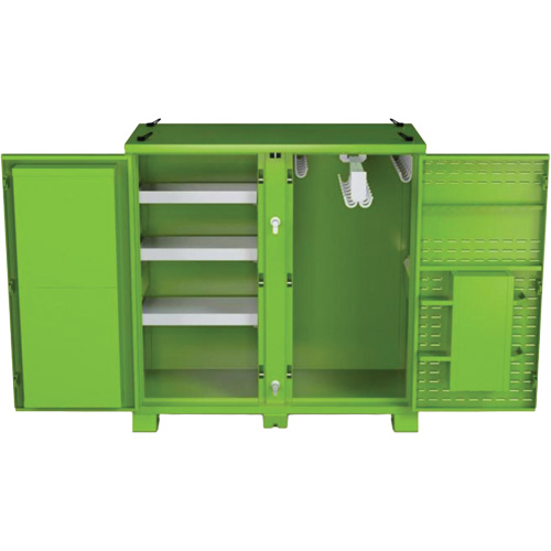 Ventilated Onsite PPE Storage Cabinet, Steel, High-Visibility Lime Green Pathway Supply LP
