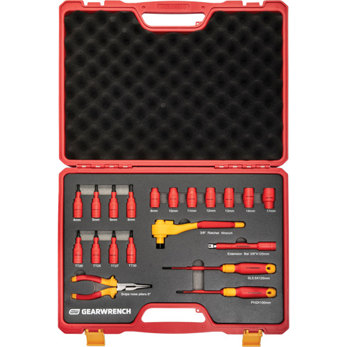 Jeu d'outils isol&eacute;s VDE &agrave; prise 3/8", 1000 V, 20 M Pathway Supply LP