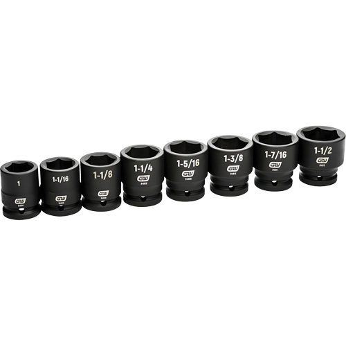 Jeu de douilles SAE &agrave; 6 pans, 8 Mcx, Chocs, Prise de 3/4" Pathway Supply LP