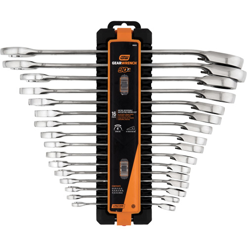 90-Tooth 12-Point Reversible Wrench Set, Ratcheting Box, 16 Pieces, Metric Pathway Supply LP