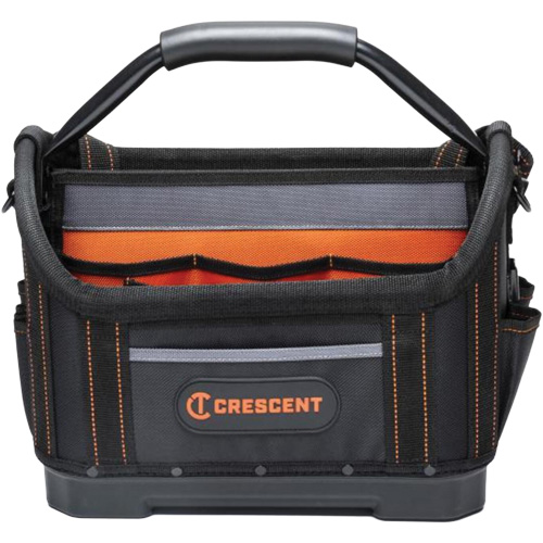 14" Tradesman Open Top Tool Bag, 1680 Denier/Polyester, 25 Pockets, Black/Grey/Orange Pathway Supply LP