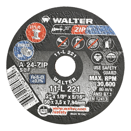 Portable Small Diameter Reinforced Cut-Off Wheels - Zip, 2" x 1/8", 5/16" Arbor, Type 1, Aluminum Oxide, 31000 RPM Pathway Supply LP