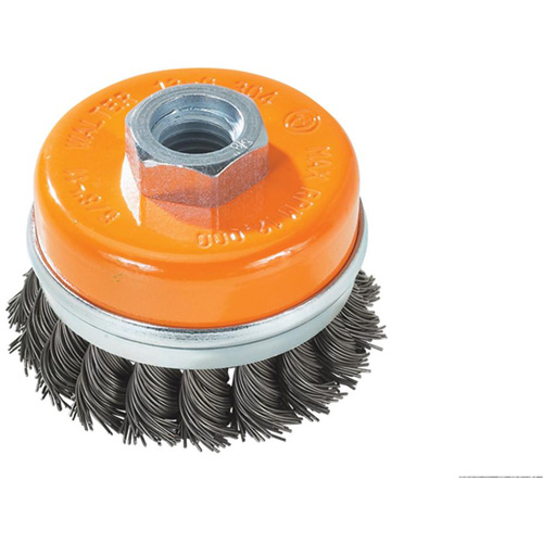 Brosse boisseau &agrave; fils nou&eacute;s avec anneau, 4" dia. x 5/8"-11 arbre Pathway Supply LP