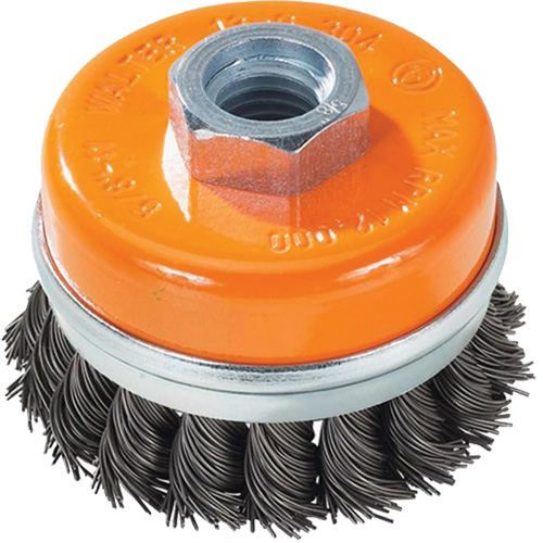 Brosse boisseau &agrave; fils nou&eacute;s avec anneau, 3" dia. x 5/8"-11 arbre Pathway Supply LP
