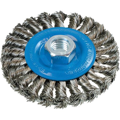 Wide Knotted Wire Wheel Brush, 5/8"-11 Arbor, Steel Pathway Supply LP