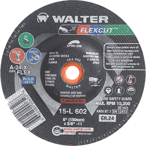 Flexcut Depressed Centre Grinding Wheels, 5", 60 Grit, Aluminum Oxide, 5/8"-11, 12200 RPM, Type 29 Pathway Supply LP