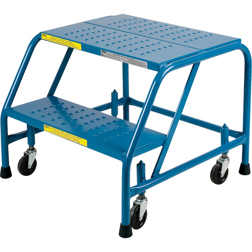 Escabeau roulant, 2 marches, Largeur de la marche 18", Hauteur de la plateforme 19", Acier Pathway Supply LP