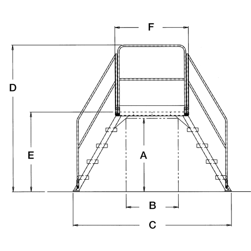 &eacute;chelles de liaison, 115-1/2" Port&eacute;e hors tout, 50" ha x 60" p, 24" Largeur de la marche Pathway Supply LP