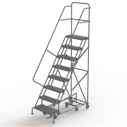 All Directional Rolling Ladder, 8 Steps, 24" Step Width, 80" Platform Height, Steel Pathway Supply LP