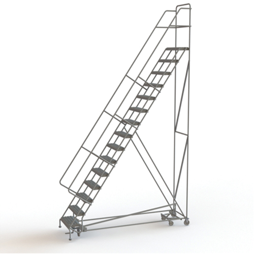 All Directional Rolling Ladder, 15 Steps, 24" Step Width, 150" Platform Height, Steel Pathway Supply LP