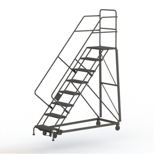 Heavy Duty Safety Slope Ladder, 8 Steps, Perforated, 50° Incline, 80" High Pathway Supply LP