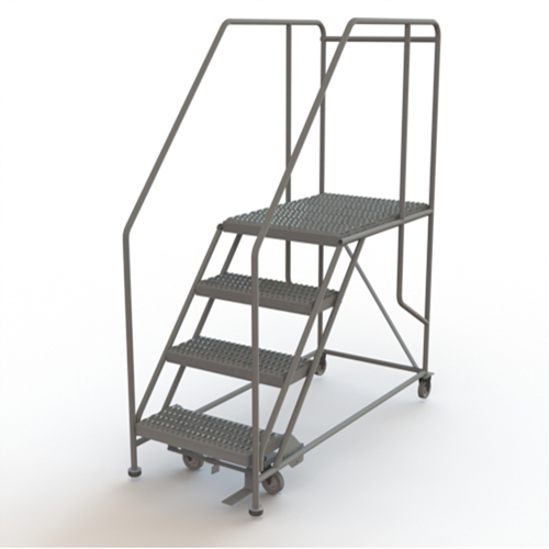 Plateforme de travail mobile, Acier, 4 Marches, 40" ha, 35" p, 24" Marche, Stri&eacute; Pathway Supply LP