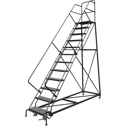 &eacute;chelles en angle de s&eacute;curit&eacute;, 12 marches, Perfor&eacute;, Inclinaison 50°, Hauteur 120" Pathway Supply LP