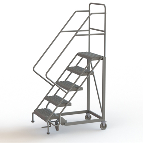 Safety Slope Rolling Ladder, 5 Steps, Serrated, 50° Incline, 50" High Pathway Supply LP